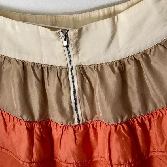 See By Chloé Silk Ruffled orange beige cream Skirt size 4 - Picture 7 of 10